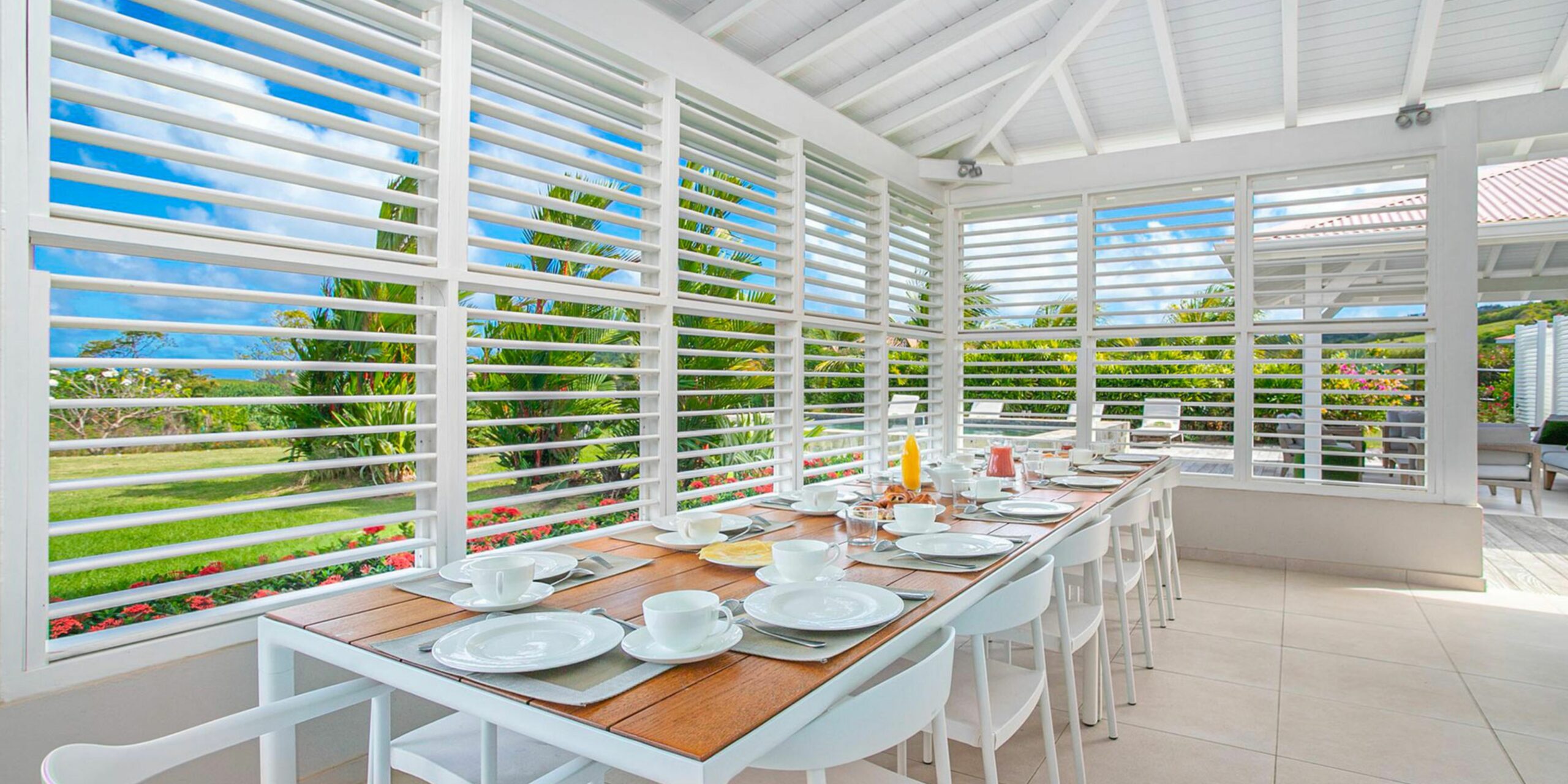 La terrasse de la villa typique Casa Aire en Martinique