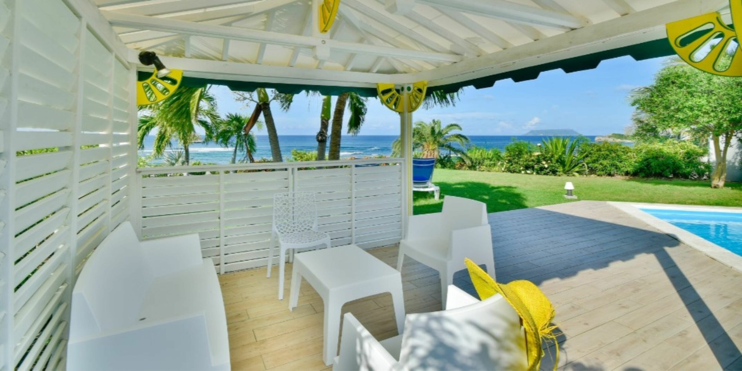 La terrasse de la villa Zagadi en Guadeloupe