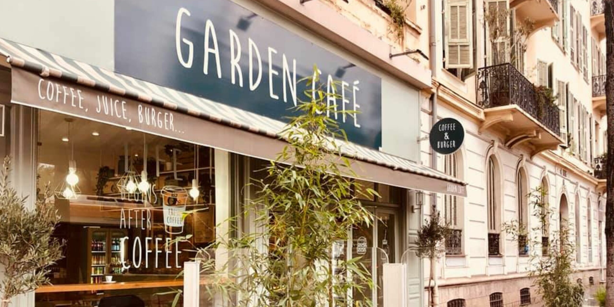 Le restaurant du Garden Café à Nice qui sert un brunch healthy
