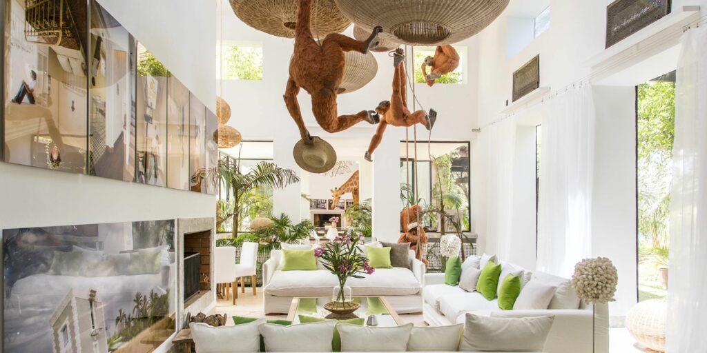 Le salon du riad de luxe de la Palmeraie de Marrakech